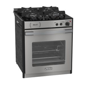 Fogão Embutir 4 Bocas Gaudí Platinum Vitreo Inox Gás Glp 127 V Venax 22103