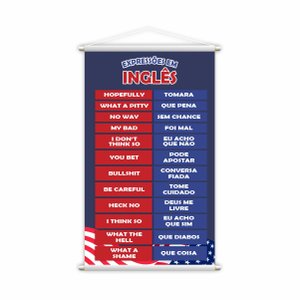 Expressões em Inglês Banner Escolar Pedagógico Grande