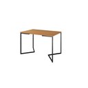 Ver imagem 3 de Mesa Industrial Base Ferro Preto em V Tampo 137x90 Canela 4 Cadeiras Eames Madeira Assento Branco
