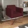 Kit 02 Poltronas Decorativas Andréia Base X Bronze Sintético Adj Decor Bordô - 2