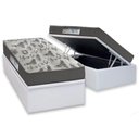 Ver imagem 1 de Cama Box Baú Solteiro: Colchão Ortopédico Ortobom D33 / Ep Iso 100 Ultra Firme + Base Crc Courano