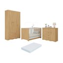 Ver imagem 1 de Quarto de Bebê Completo Berço Americano 3 em 1 Colchão Realeza Multimóveis Mp4607 Madeirado