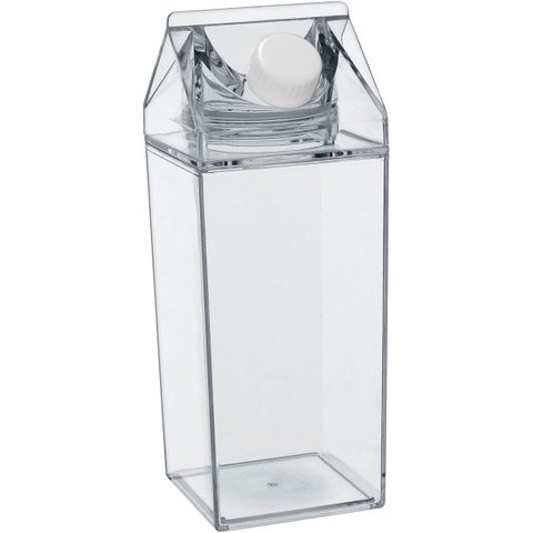 Garrafa de Acrílico 750ml Transparente 20x7x7cm Água Suco Geladeira Bebidas Mesa