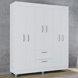 Roupeiro 6 Portas 915 Branco Poqq Branco - 3 Roupeiro 6 Portas 915 Branco Poqq Branco - 3