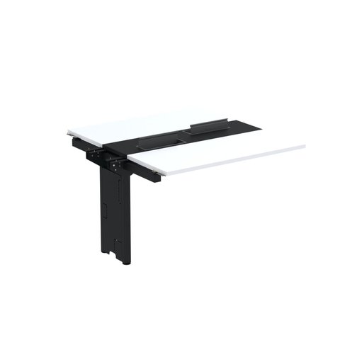 Complemento de Mesa Plataforma para Coworking para 2 Pessoas 140x140 140cm Industrial Branco e Preto