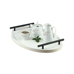 Bandeja Cantinho Café Decorativa da Manhã Escritório 46x26:branco/preto Fosco - 2