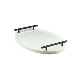 Bandeja Cantinho Café Decorativa da Manhã Escritório 46x26:branco/preto Fosco - 4