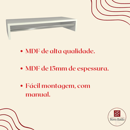 Cabideiro de Parede Suspenso 70x25x13,5 Branco - 5