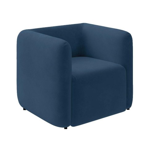 Poltrona Sala de Estar Decorativa Laguna Veludo Azul Marinho K01 - D'Rossi