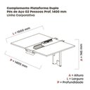 Ver imagem 3 de Complemento de Mesa Plataforma para Coworking para 2 Pessoas 150x140