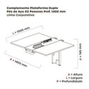 Ver imagem 3 de Complemento de Mesa Plataforma para Coworking para 2 Pessoas 150x140 150cm Industrial Nogueira Casablanca e Branco Bege