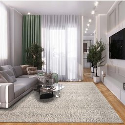 Tapete para Sala Glamour Versatil Cinza 2,00x2,90m - São Carlos - 1