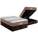 Ver imagem 1 de Cama Box Baú Queen Colchão Espuma Probel D33/ep Plus Pillow Top+base Brown(158x198)