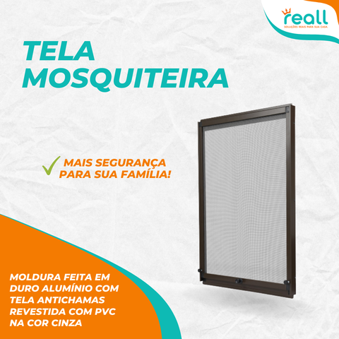 Tela Mosquiteira em Alumínio - Altura Regulável - Fumê - Kit C/ 2 Pçs