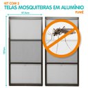 Ver imagem 2 de Tela Mosquiteira em Alumínio - Altura Regulável - Fumê - Kit C/ 2 Pçs