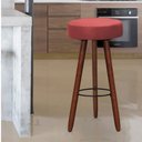 Ver imagem 2 de Banqueta Alta Redonda Pés Madeira Palito - Modelo Londres:rose