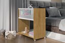 Ver imagem 1 de Mini Berço Chiqueirinho 2 em 1 com Rodízios e Colchão Baby:Amadeirado