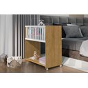 Ver imagem 1 de Mini Berço Chiqueirinho 2 em 1 com Rodízios e Colchão Baby:amadeirado