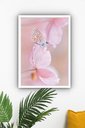 Ver imagem 1 de Quadro Decorativo Borboleta Flores Rosa - 70x50cm:moldura Preta