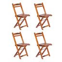 Ver imagem 1 de Kit 4 Cadeiras Dobrável Madeira Maciça Ypê Perfeita para Ambientes Externos e Cobertos Cerejeira
