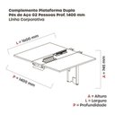 Ver imagem 3 de Complemento de Mesa Plataforma para Coworking para 2 Pessoas 160x140 160cm Industrial Branco E Grafito