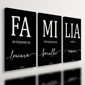 Kit 3 Quadro Decorativo Família Amor Sala Quarto Qualidade Premium 28x20cm