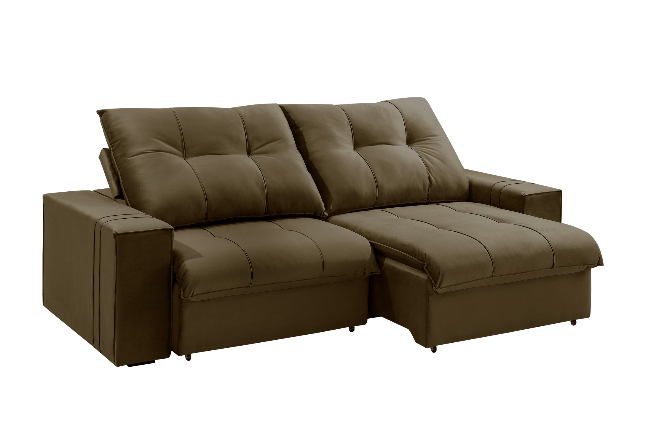 Sofá Canadá Retrátil e Reclinável 2,40m 4 Lugares Marrom MadeiraMadeira