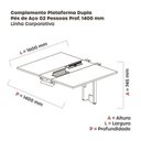 Ver imagem 3 de Complemento de Mesa Plataforma para Coworking para 2 Pessoas 160x140 160cm Industrial Grafito E Grafito