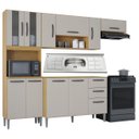 Ver imagem 2 de Armário de Cozinha Compacta Completa 244cm Balcão e Pia Inox Livy P11 Damasco/Off White - Mpozenato