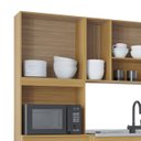 Ver imagem 6 de Armário de Cozinha Compacta Completa 244cm Balcão e Pia Inox Livy P11 Damasco/Off White - Mpozenato