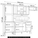 Ver imagem 4 de Armário de Cozinha Compacta Completa 244cm Balcão e Pia Inox Livy P11 Damasco/Off White - Mpozenato