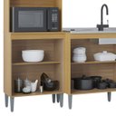 Ver imagem 7 de Armário de Cozinha Compacta Completa 244cm Balcão e Pia Inox Livy P11 Damasco/Off White - Mpozenato