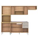 Ver imagem 3 de Armário de Cozinha Compacta Completa 244cm Balcão e Pia Inox Livy P11 Damasco/Off White - Mpozenato