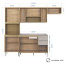 Ver imagem 4 de Armário de Cozinha Compacta Completa 244cm Balcão e Pia Inox Livy P11 Damasco/Off White - Mpozenato