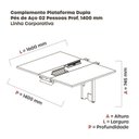 Ver imagem 3 de Complemento de Mesa Plataforma para Coworking para 2 Pessoas 160x140 160cm Industrial Nogueira Casblanca E Grafito
