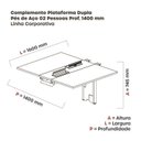 Ver imagem 3 de Complemento de Mesa Plataforma para Coworking para 2 Pessoas 160x140 160cm Industrial Walnut E Cinza
