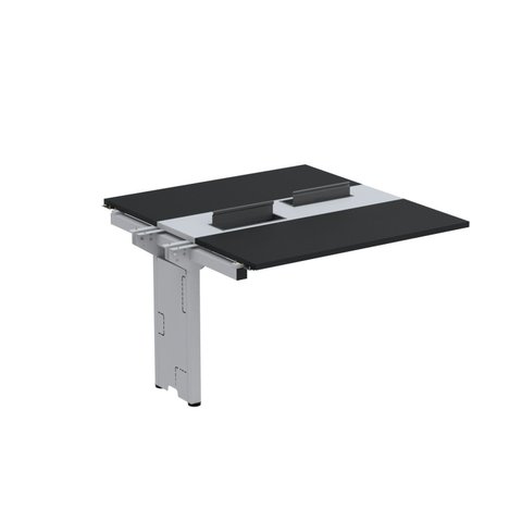 Complemento de Mesa Plataforma para Coworking para 2 Pessoas 160x140 160cm Industrial Preto e Cinza