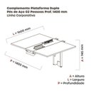 Ver imagem 3 de Complemento de Mesa Plataforma para Coworking para 2 Pessoas 160x140 160cm Industrial Nogueira Casablanca E Cinza
