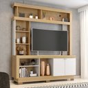 Ver imagem 1 de Estante Mali 60505 P/ Tv até 47'' 2 Portas Nichos Decorativos - Nature/ Off White Móveis Leão