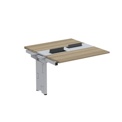 Complemento de Mesa Plataforma para Coworking para 2 Pessoas 160x140 160cm Industrial Noce Naturalle e Cinza Bege/Marromle