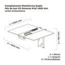 Ver imagem 3 de Complemento de Mesa Plataforma para Coworking para 2 Pessoas 160x140 160cm Industrial Grafito E Cinza