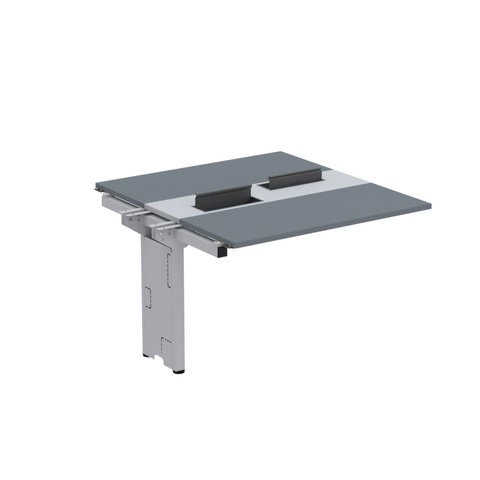 Complemento de Mesa Plataforma para Coworking para 2 Pessoas 160x140 160cm Industrial Grafito e Cinza Marrom