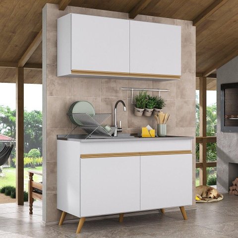 Armário de Compacta 2 peças Veneza Multimóveis MP2141.156 Branco