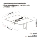 Ver imagem 3 de Complemento de Mesa Plataforma para Coworking para 2 Pessoas 160x140 160cm Industrial Cinza E Branco