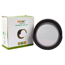 Arandela Led Moderna Preta 12w Branco Quente 3000-3500k Bivolt Hitec - 2