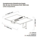Ver imagem 3 de Complemento de Mesa Plataforma para Coworking para 2 Pessoas 160x140 160cm Industrial Cinza E Preto