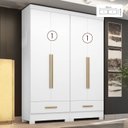 Ver imagem 2 de Quarto Modulado 100% MDF 2 Peças 4 Portas 2 Gavetas Smart Plus Espresso Móveis Branco