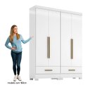 Ver imagem 4 de Quarto Modulado 100% MDF 2 Peças 4 Portas 2 Gavetas Smart Plus Espresso Móveis Branco