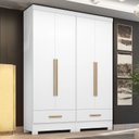 Ver imagem 1 de Quarto Modulado 100% MDF 2 Peças 4 Portas 2 Gavetas Smart Plus Espresso Móveis Branco