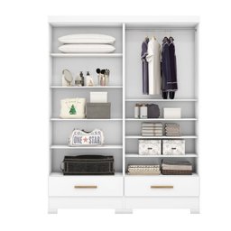 Quarto Modulado 2 Peças 4 Portas 2 Gavetas Smart Plus Espresso Móveis - 5